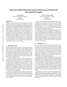 Network Model Selection Using Task-Focused Minimum Description Length