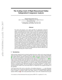 The Scaling Limit of High-Dimensional Online Independent Component
  Analysis