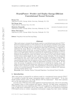 NeuralPower: Predict and Deploy Energy-Efficient Convolutional Neural
  Networks