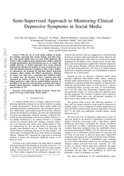 Semi-Supervised Approach to Monitoring Clinical Depressive Symptoms in
  Social Media