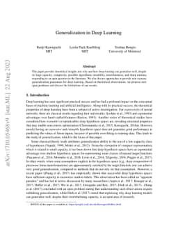 Generalization in Deep Learning