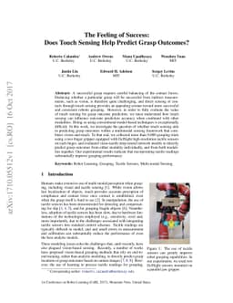 The Feeling of Success: Does Touch Sensing Help Predict Grasp Outcomes?
