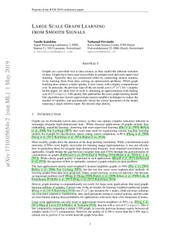Large Scale Graph Learning from Smooth Signals