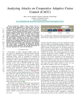 Analyzing Attacks on Cooperative Adaptive Cruise Control (CACC)