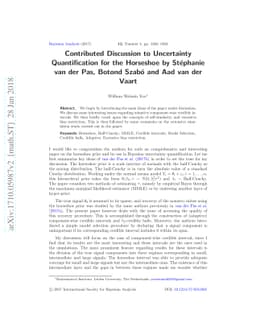 Contributed Discussion to Uncertainty Quantification for the Horseshoe
  by Stéphanie van der Pas, Botond Szabó and Aad van der Vaart