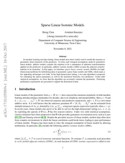 Sparse Linear Isotonic Models