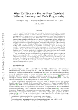 When Do Birds of a Feather Flock Together? k-Means, Proximity, and Conic
  Programming