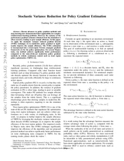 Stochastic Variance Reduction for Policy Gradient Estimation