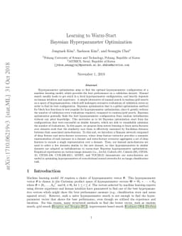 Learning to Warm-Start Bayesian Hyperparameter Optimization