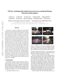 VPGNet: Vanishing Point Guided Network for Lane and Road Marking
  Detection and Recognition