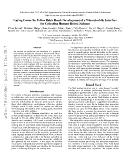 Laying Down the Yellow Brick Road: Development of a Wizard-of-Oz
  Interface for Collecting Human-Robot Dialogue