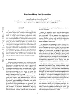 Pose-based Deep Gait Recognition