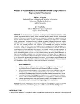 Analysis of Student Behaviour in Habitable Worlds Using Continuous
  Representation Visualization