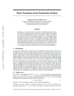 Phase Transitions in the Pooled Data Problem