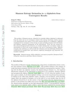 Shannon Entropy Estimation in $\infty$-Alphabets from Convergence
  Results