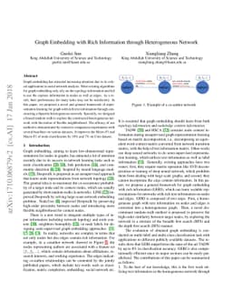Graph Embedding with Rich Information through Heterogeneous Network