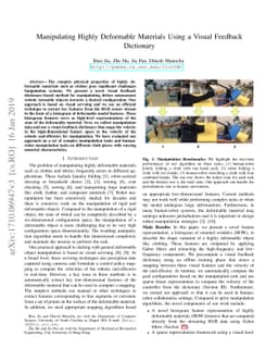 Manipulating Highly Deformable Materials Using a Visual Feedback
  Dictionary