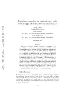 Importance sampling the union of rare events with an application to
  power systems analysis