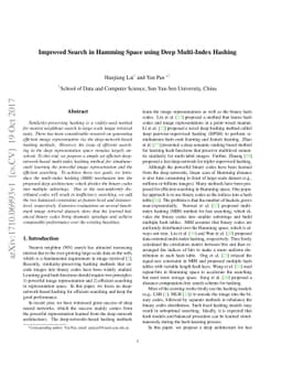 Improved Search in Hamming Space using Deep Multi-Index Hashing