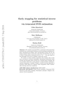 Early stopping for statistical inverse problems via truncated SVD
  estimation