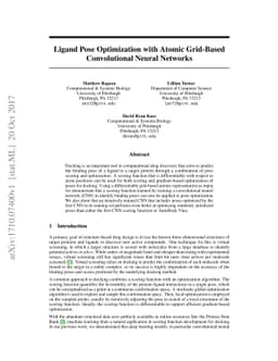 Ligand Pose Optimization with Atomic Grid-Based Convolutional Neural
  Networks