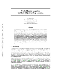 Unified Backpropagation for Multi-Objective Deep Learning