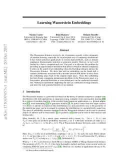 Learning Wasserstein Embeddings