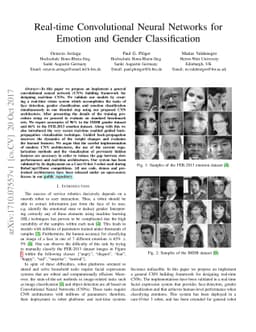 Real-time Convolutional Neural Networks for Emotion and Gender
  Classification