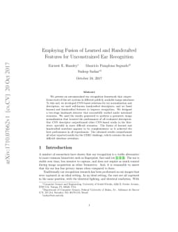 Employing Fusion of Learned and Handcrafted Features for Unconstrained
  Ear Recognition
