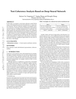 Text Coherence Analysis Based on Deep Neural Network