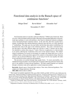 Functional data analysis in the Banach space of continuous functions