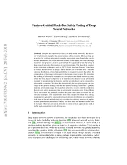 Feature-Guided Black-Box Safety Testing of Deep Neural Networks
