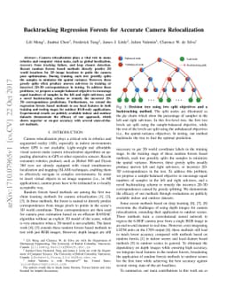 Backtracking Regression Forests for Accurate Camera Relocalization