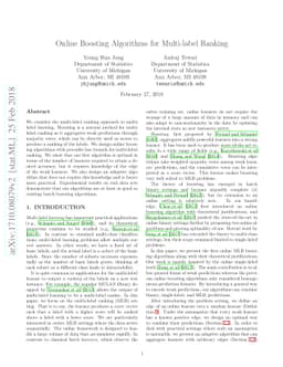 Online Boosting Algorithms for Multi-label Ranking