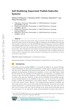 Self-Stabilizing Supervised Publish-Subscribe Systems
