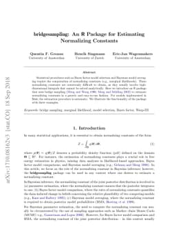 bridgesampling: An R Package for Estimating Normalizing Constants