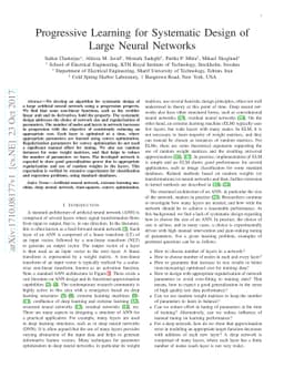 Progressive Learning for Systematic Design of Large Neural Networks