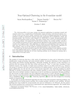 Near-Optimal Clustering in the $k$-machine model