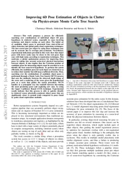 Improving 6D Pose Estimation of Objects in Clutter via Physics-aware
  Monte Carlo Tree Search
