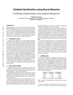 Clickbait Identification using Neural Networks
