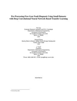Pre-Processing-Free Gear Fault Diagnosis Using Small Datasets with Deep
  Convolutional Neural Network-Based Transfer Learning