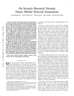 On Security Research Towards Future Mobile Network Generations