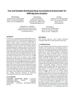 Fast and Scalable Distributed Deep Convolutional Autoencoder for fMRI
  Big Data Analytics