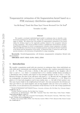 Nonparametric estimation of the fragmentation kernel based on a PDE
  stationary distribution approximation