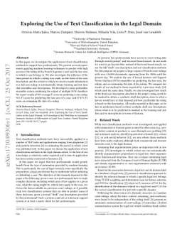Exploring the Use of Text Classification in the Legal Domain