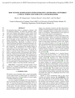 How to Fool Radiologists with Generative Adversarial Networks? A Visual
  Turing Test for Lung Cancer Diagnosis
