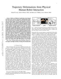 Trajectory Deformations from Physical Human-Robot Interaction