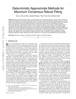 Deterministic Approximate Methods for Maximum Consensus Robust Fitting