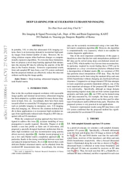 Deep Learning for Accelerated Ultrasound Imaging