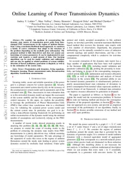 Online Learning of Power Transmission Dynamics